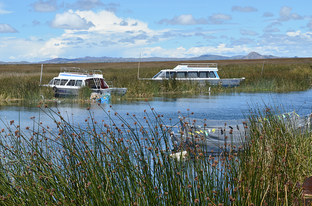 Peru, Uros' Islands, Fishing Boats