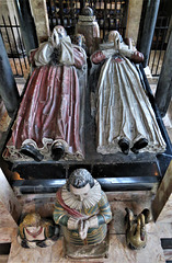 burford church, oxon effigies on c17 tomb of lord justice tanfield +1625, attrib. to gerard christmas 1628