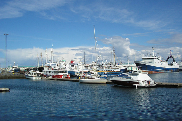 Boats In Reykjavik Harbour