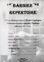 Preisliste eines Barbiers aus der "Neuen Frankfurter Altstadt"