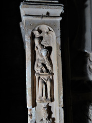marldon church, devon , detail of late c15 screen with minature annunciation