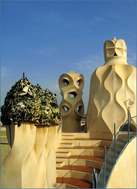 Chimneys on Casa Milà (La Pedrera) 2, Barcelona...