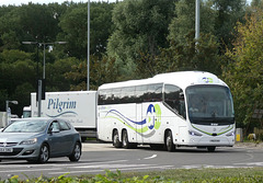 County Coaches (coachhire4u) YM23 UAX at Fiveways, Barton Mills - 26 Aug 2023 (P1160184)