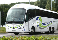 County Coaches (coachhire4u) YM23 UAX at Fiveways, Barton Mills - 26 Aug 2023 (P1160188)