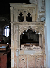 marldon church, devon , late c15 screen with minature tombs to otho gilbert +1492 and wife (2)