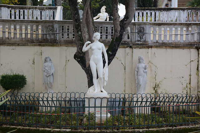 Greece, Kerkyra (Corfu), Sculptural Group in the Garden of the Achilleion Palace