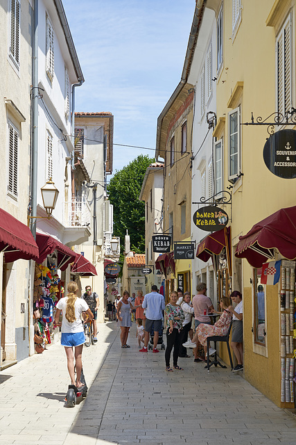 Relaxed streetlife on Krk Town Croatia