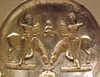 Detail of a Sasanian Plate with Youths and Winged Horses in the Metropolitan Museum of Art, February 2014