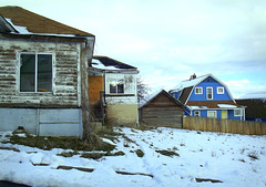 Condemned house, blue house