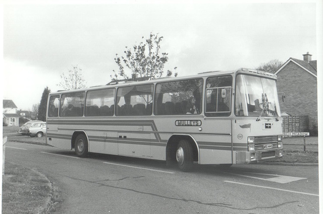 Mulleys Motorways WRO 444S in Barton Mills - Early Nov 1985