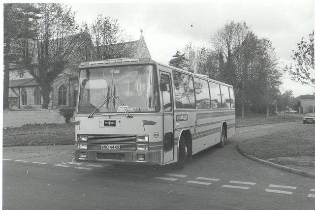 Mulleys Motorways WRO 444S in Barton Mills - Early Nov 1985