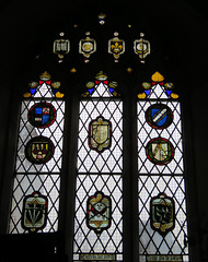 loddiswell church, devon , heraldry in c16 glass (1)