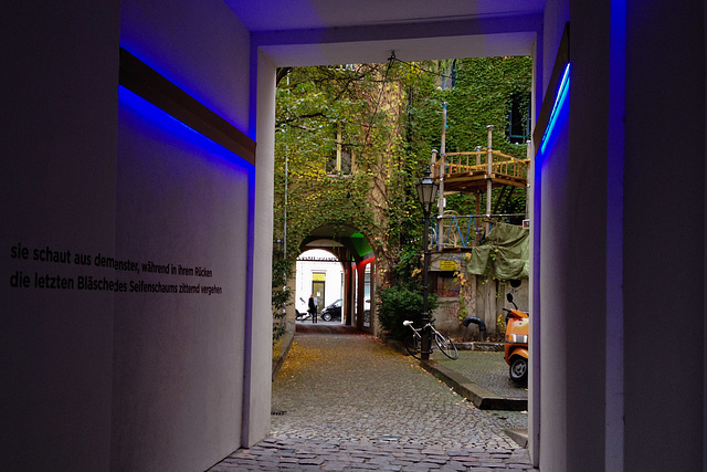 Poetry in the Heckmann-Höfe courtyard complex