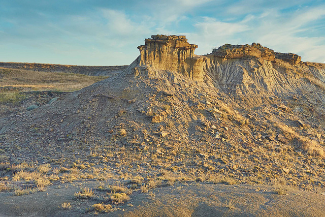 badlands at golden hour