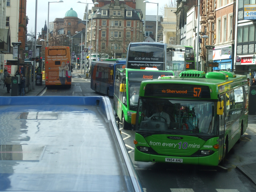 DSCF2970 Nottingham City Transport buses in the city centre - 2 Apr 2016