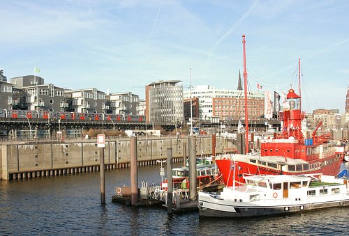 Das Feuerschiff vor dem Baumwall