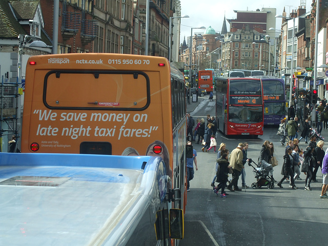 DSCF2968 Nottingham City Transport buses in the city centre - 2 Apr 2016