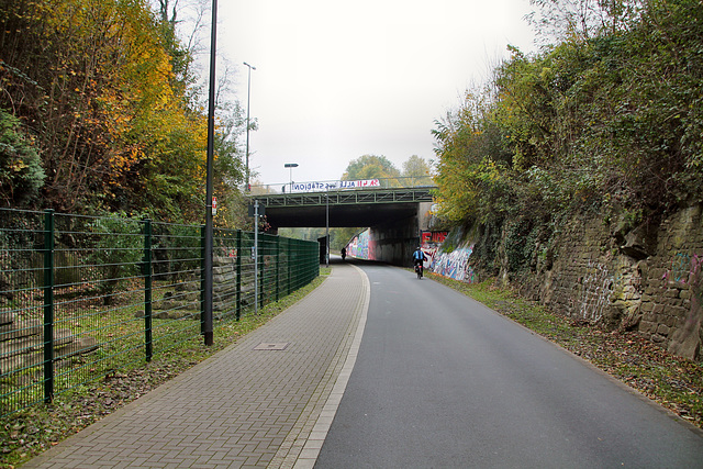 Nordbahntrasse kurz vor dem Tanztunnel (Wuppertal-Elberfeld) / 8.11.2017