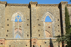 Italy, Windows of the Abbey of San Galgano