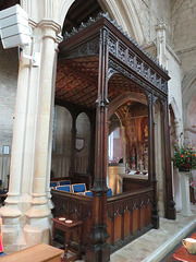 burford church, oxon (100) wooden chantry chapel of st peter, c15, restored by street in 1877
