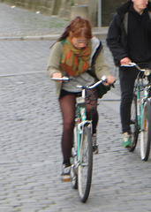 girl on bicycle