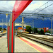 Tres Cantos railway station. Storm approaching from the Sierra de Guadarrama.