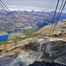 Corvatsch GR / Blick auf die Mittelstation und Silvaplana GR