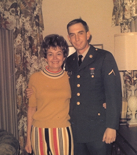 Mom and soldier boy