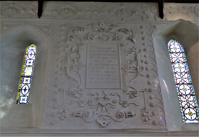 east knoyle church, wilts , c17 plasterwork covers the chancel, 1639 by wren's father (11)