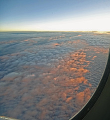 Rose pink clouds at Sunrise