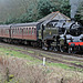 BR Standard class 4 2-6-4T 80097 stood at Irwell Vale with 1J59 11.50 Haywood - Rawtenstall ELR 7th March 2020.