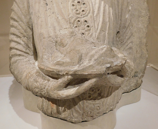 Detail of a Relief of a Banquet Attendant Holding Roast Lamb in the Metropolitan Museum of Art, June 2019