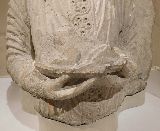 Detail of a Relief of a Banquet Attendant Holding Roast Lamb in the Metropolitan Museum of Art, June 2019