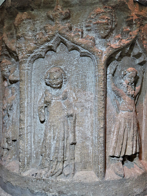 burford church, oxon (87) font recut in the c14