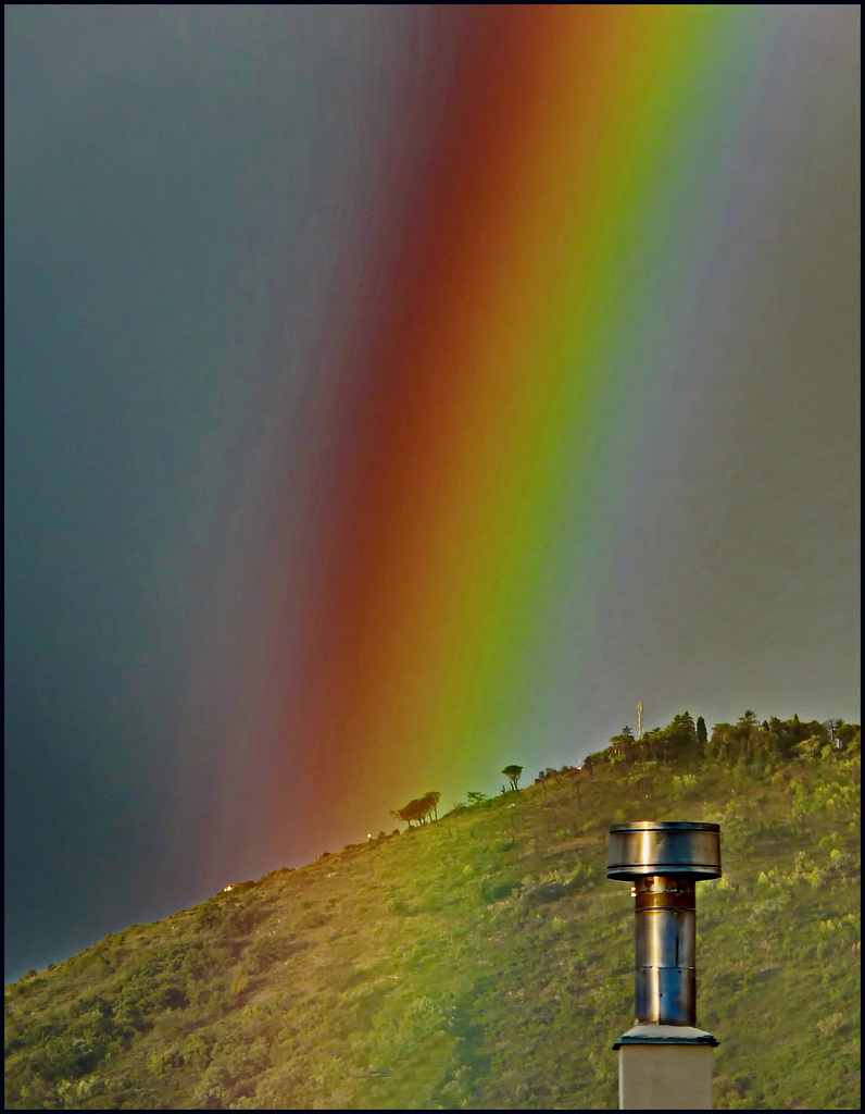 Grande arcobaleno dopo tanta pioggia a Genova