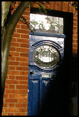 sunlight on a front door