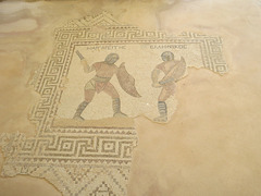 Kourion, mosaïque aux gladiateurs.