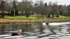 RIB Speeding down the River