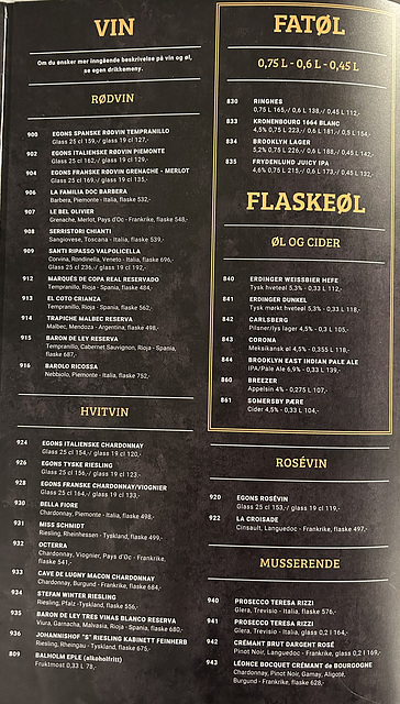 Norwegian Menu