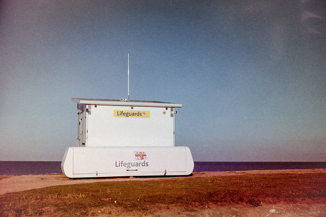 Life guard station at Clarach bay