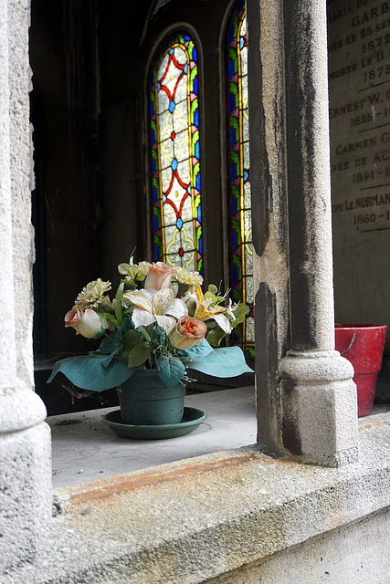 Flowers and glass