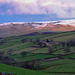 Panoramic of snow topped Bleaklow