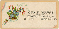 George B. Weast, Dealer in Stoves and Tinware, Newville, Pa.