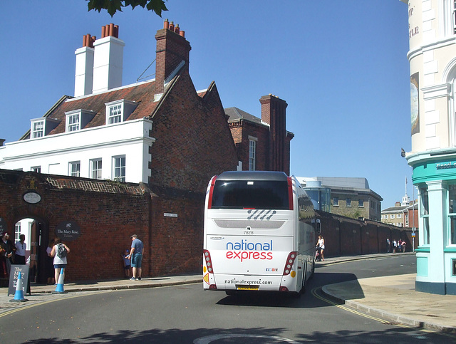 DSCF4175 Go South Coast (National Express contractor) 7828 (BV66 WOC)  in Portsmouth - 2 Aug 2018