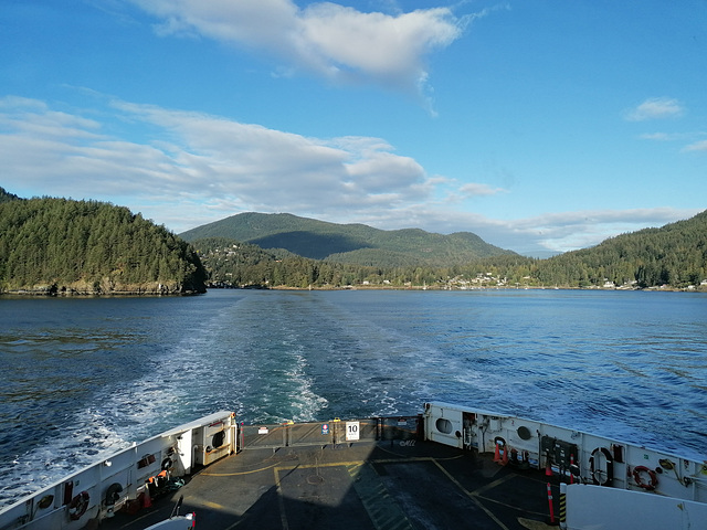 Unsere allerletzte Fahrt mit der Fähre von Bowen Island ...