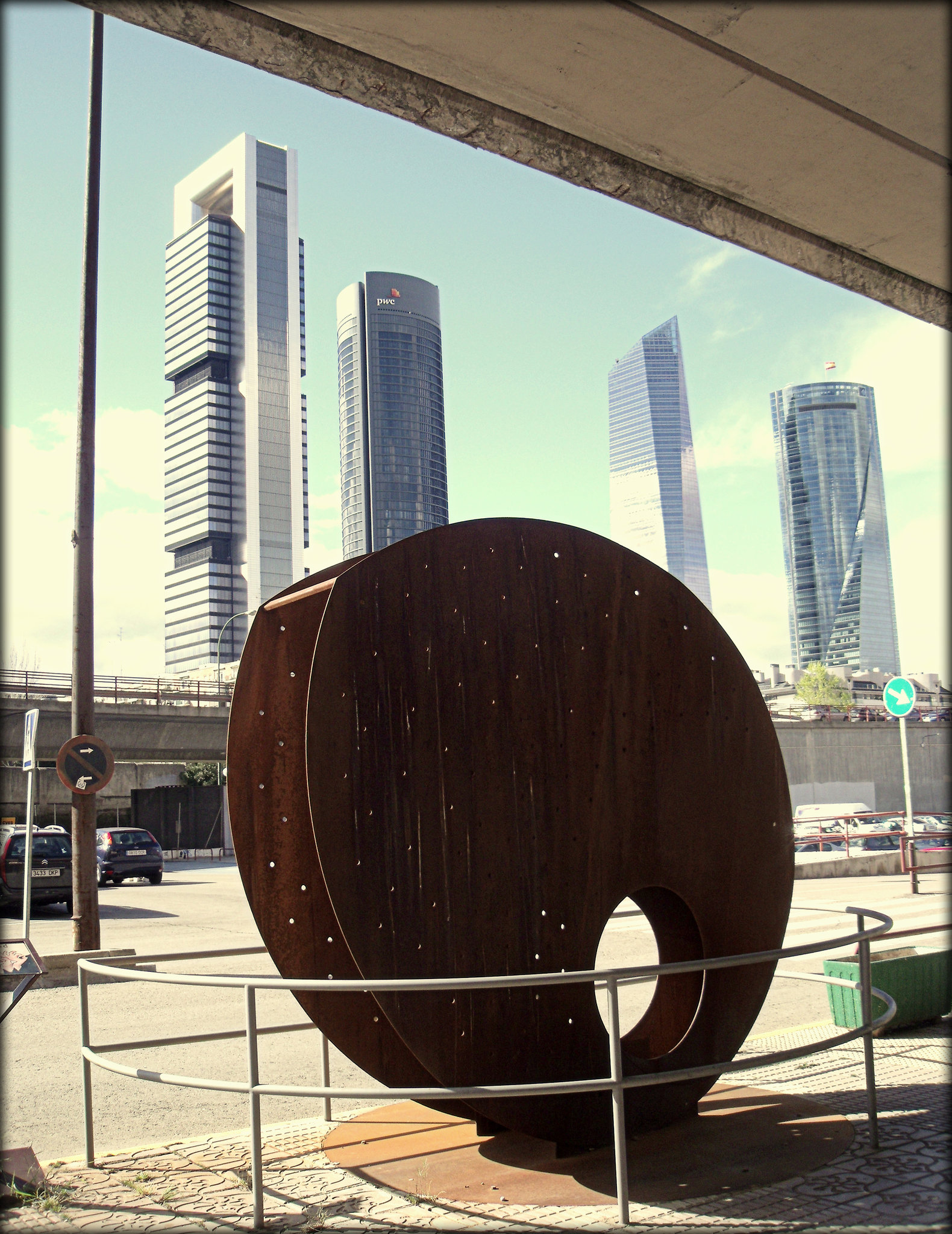 HFF!!! Cuatro Torres and sculpture, Chamartin railway station, Madrid