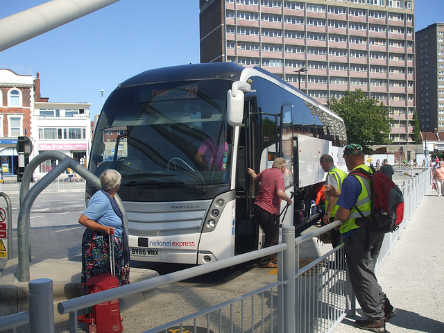 DSCF4169 Go South Coast (National Express contractor) 7823 (BV66 WNX) in Portsmouth - 2 Aug 2018