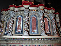 wilton church, wilts mid c12 cosmati spiral colonnettes in c19 wyatt pulpit