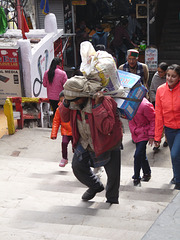 Shimla- Climbing the Steps with a Heavy Load