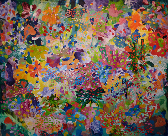 Matira Flowers. Oil on Linen. 190H x230cm.